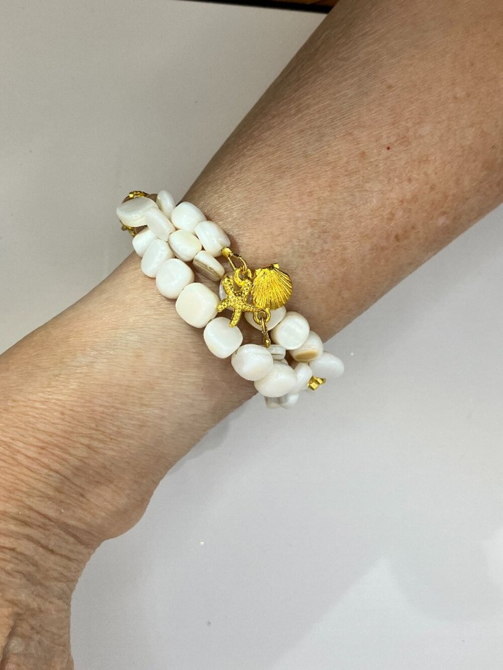 Mother of Pearl Braclet with Toggle Clasp